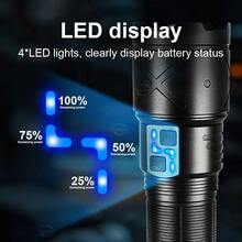 60W Ultra Bright LED Flashlight 1000M Long Range, 15000mAh Large Capacity Power Bank Type-C Rechargeable IPX6 Waterproof 6 Lighting Modes Zoomable Torch For Camping Hunting Outdoor Emergency Use - Flashlight - View 11