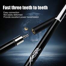 Carbon Fiber Pool Cue Stick, 13mm Tip 1/2 Split Billiard Cue With Leopard Pattern - Black - View 2