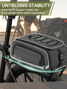 Bike Bags For Bicycle Rear Rack - 15L-23L Expandable Waterproof Bike Trunk Bag With Rain Cover, 4-In-1 Pannier Saddle Bag & Backpack For Ebike - Grey - View 6