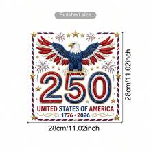 美國 250 週年愛國車貼 - 美式刺繡風格乙烯基貼紙，防水、抗 UV、可移除、自黏、耐褪色，適用於汽車、卡車、SUV、廂型車、露營車、後窗與側窗、筆電、水壺 - 美式鷹車貼 - 查看 10