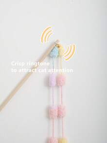 1/2/3pcs Sounding Cute Multi-Color Cat Teaser Wand Cat Toy, Energy-Consuming Companion Cat Toy, Knitted Yarn With Bell - Multicolor - View 18