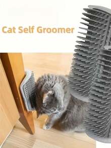 1pc Pet Corner Grooming Brush, Pet Grooming Brush, Self-Care Corner Brush, Indoor Pet Massage Tool, Ergonomic Pet Comb, Space-Saving Pet Grooming Tool, Suitable For Dehairing And Grooming - Multicolor - View 8
