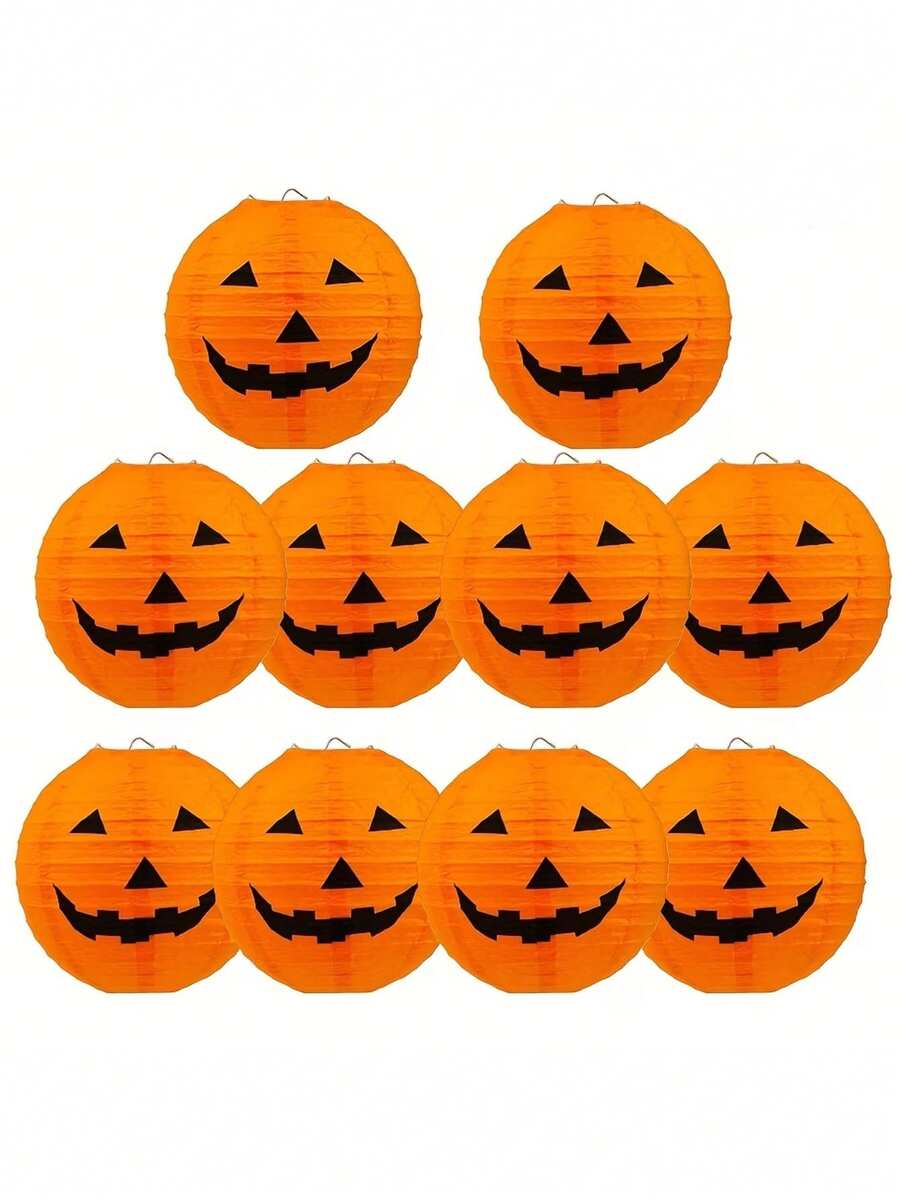 5 pièces Lanternes en papier citrouille d'Halloween, lumières de citrouille pour décoration de jardin extérieur, arrangement de scène détachable, lanternes en papier effrayantes pour Halloween et Thanksgiving, décoration suspendue pour jardin, arbre et cour, lanternes en papier citrouille pour farces, lanternes citrouille orange, décoration de fête d'Halloween, lanternes en papier suspendues intérieur/extérieur (sans lumières)