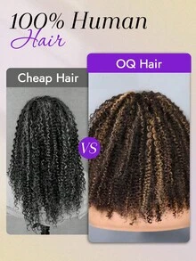 OQ 180%密度 16-28吋免膠水免黏貼半頭套，棕色漸層挑染捲髮半頭套，100%處女人髮聖誕假髮 - S1/30 - 查看 10