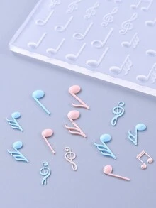 1件透明軟矽膠3D音符美甲模具，可重複使用高音譜號與音符雕刻模板，易脫模美甲工具，適用於DIY UV凝膠、壓克力、Polygel美甲延長，音樂主題、演唱會與日常美甲設計用品 - 無色 - 查看 8