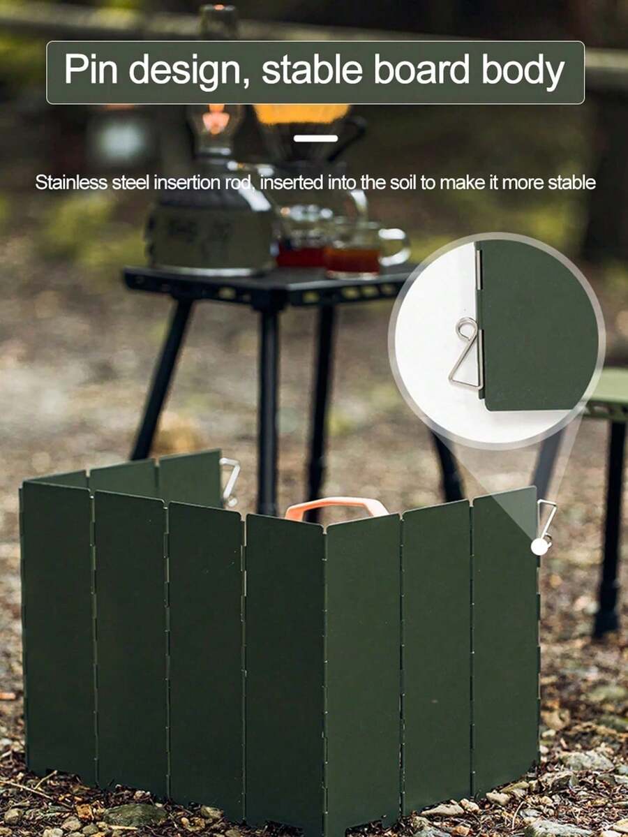 1 pièce Pare-brise, Couvercle pare-vent pour réchaud, Pare-vent pliable en alliage d'aluminium épaissi pour l'extérieur, Universel pour réchauds à cassette/réchauds à gaz, Portable et léger, Plusieurs tailles, Spécial pour la cuisine de camping et de pique-nique, Livré avec un sac de rangement - Argent - Voir 1