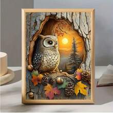 Diamond Painting - Tree Hole Owl Mosaic Rhinestone Embroidery Cross Stitch Adult Digital Painting Diamond Art, Suitable For Wall Decoration - View 2