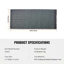 [Free Shipping] PVC Coated Netting Cover 7 X 18 Ft For Debris Hauling Waste Transport Gravel Delivery, 5.5 Inch 18oz Double Pocket Brass Grommets Reinforced Double Needle Stitch Webbing Manual Electric Dump Truck System Accessory-XY321179 - Default0 - View 8