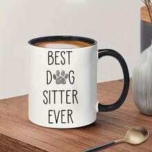[24-Hour Shipping Within Mexico] Double-Sided Print Mug "Best Dog Caregiver Ever" White Ceramic Coffee Mug - Insulated, Reusable With Paw Print Design - Ideal Gift For Pet Lovers On Birthdays, Holidays, Christmas, Valentine's Day, Best For Christmas - 2 - 查看 11