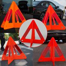 1 pieza Triángulo de advertencia reflectante plegable para el automóvil, señal de peligro de estacionamiento de emergencia en la carretera - 1 marco de advertencia de seguridad triangular - Ver 2