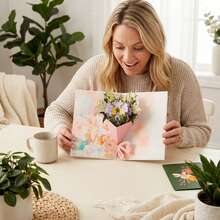 1set Pop-Up 3D Lily Flower Greeting Card With Envelope, Suitable For Teacher's Day, Friend's Birthday And Other Occasions, Creating A Warm And Casual Gift Atmosphere - View 8