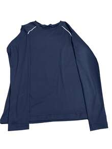 Women's Casual Navy Blue 2 Pieces Set, Round Neck Long Sleeve Top With Leggings, Slightly Stretchy Fabric, Perfect Choice For Autumn - Navy Blue - View 7
