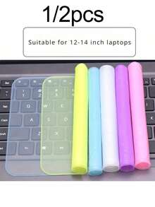 1/2pcs Protecteur de clavier universel en silicone blanc pour ordinateur portable et de bureau, peau de clavier anti-poussière et imperméable - Multicolore - Voir 1