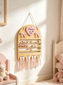 1 Stück Holz Schleife Haarspange Display Aufbewahrungsständer, Neugeborenen Essentials, Mädchenzimmer Dekoration, Schlafzimmer Essentials, Kinderzimmer Haarzubehör - Verschiedenfarbig - Übersicht 4