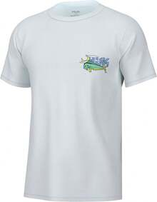 HUK Mens Fishing Graphic Tee, Performance Short Sleeve, Quick-Dry - White 2 - View 3