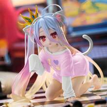 (Inspección de Calidad: Defecto Leve) 1 pieza Figura de Hermana con Uniforme, Orejas de Gato, Manga, Pijama Blanco, Corona, Ornamento de Exhibición de Juego, Ornamento de Exhibición de Colección de Fan de Anime, Decoración del Hogar/Oficina - Regalo Perfecto para Entusiastas del Anime Japonés - Compatible con Fondo de Fotografía de Anime - Pose Linda, Atuendo Exquisito y Expresión Vívida - Figura de Estilo Anime Hecha a Mano - Multicolor - Ver 6