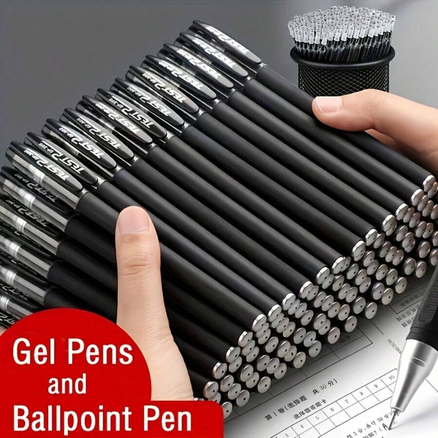 10/15pcs Matte Neutral Pen Set, Black, Blue, Red Ink, 0.5mm Ballpoint Pens, Cute Stationery For Students, School And Office
