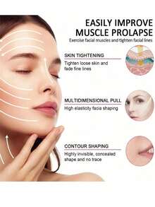 Instant Skin Care Tape - Invisible Waterproof Support Patches, Suitable For Chin And Neck, Face Tape - Alcohol-Free, Suitable For All Skin Types, Unisex, Jawline - Multicolor - View 4