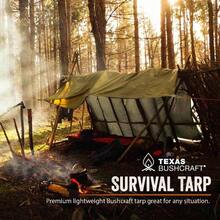 - Lona de camping de emergencia, impermeable, 10x 10 pies, refugio de emergencia para mochileros y senderismo, lona de supervivencia de nailon Ripstop 70D con polmero aluminizado - Verde - Ver 2