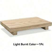 1pc Minimalist Style Wooden Footstool, With Wooden Tray And Support Base, Rustic Style Tray, Multi-Purpose Home Decor, Suitable For Bathroom, Living Room, Kitchen, Soap Dish, Flower Stand, Etc. - 長方形款 - 查看 15