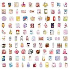 100 Pegatinas de Bonificación de Aperitivos Coloridas - Pegatinas Creativas para Decoración de Cuaderno de Escritorio - Multicolor - Ver 1