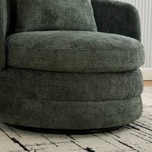 30" Living Room Rotating Decorative Chair(1PC), 360 ° Rotatable Bucket Shaped Sofa Chair, Chenille Armchair,Extra Super Soft Pillows As A Gift,Ergonomic Design,Suitable For Various Scenarios Such As Living Rooms, Bedrooms, Balconies, Etc - Xanh lá cây - Ghế xoay trang trí + Đệm - Vải nhung - Xem 5