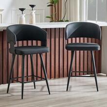 Modern Upholstered Dining Chair With Backrest And Armrests, Minimalist Restaurant Chair For Home, Kitchen, Hotel, Showroom, Mid-Century Style - 黑色 - 查看 9