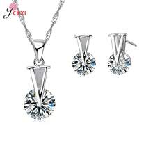 925 Sterling Silver Plating Necklace And Earring Set With Cubic Zirconia, Cross, Heart And Butterfly Design, Fashion Jewelry For Women. - 32301 - 查看 5