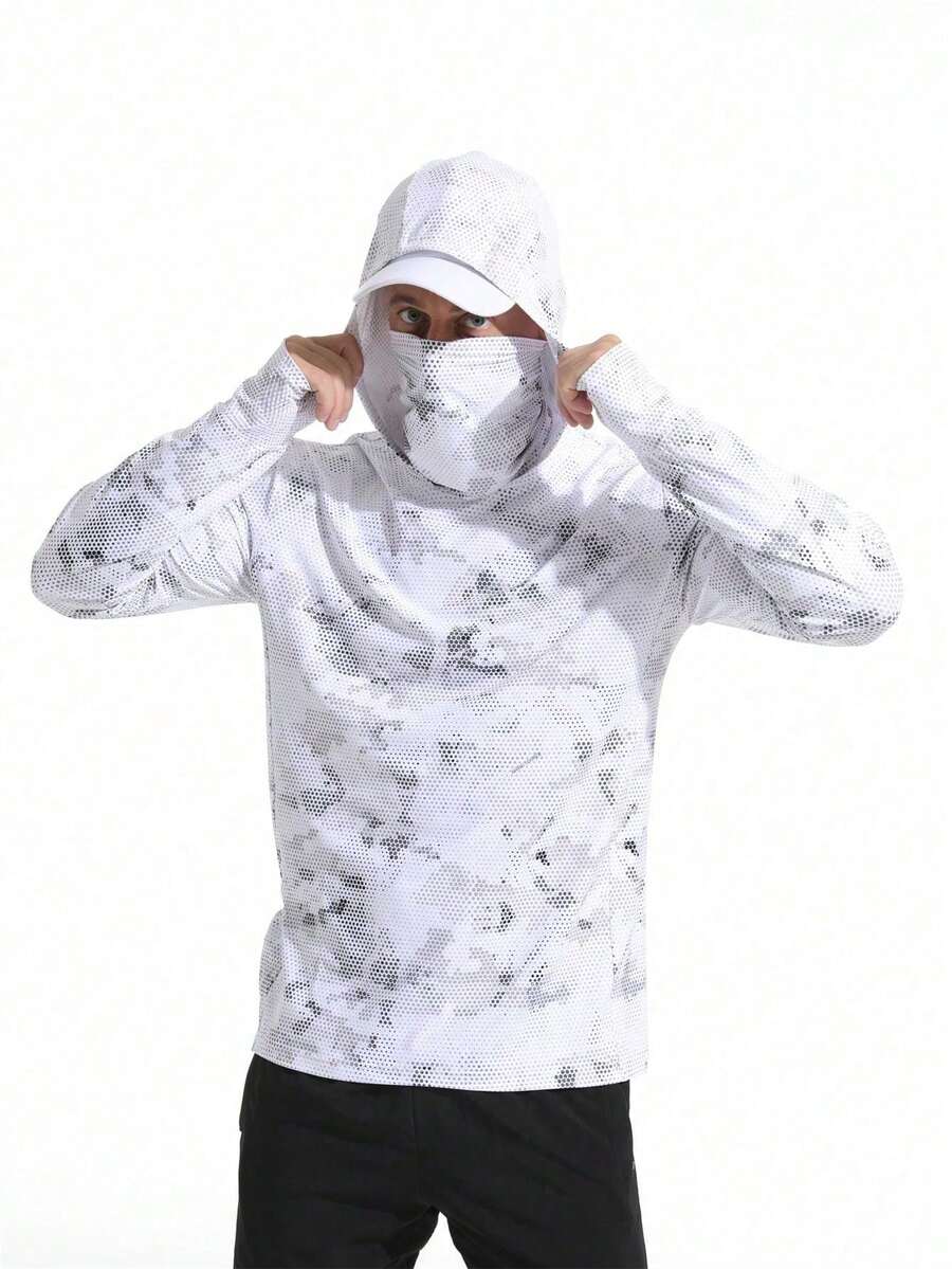 Ropa de pesca al aire libre con protección UV, ropa de pesca/ciclismo transpirable de seda de hielo para deportes de primavera