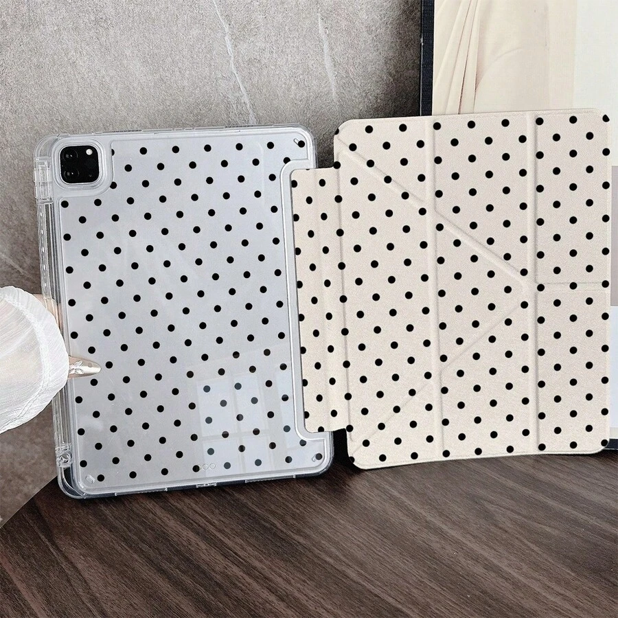 1件淡粉色圓點平板翻蓋保護殼附筆槽,適用於 iPad 第10代 10.9 吋 2022 智慧保護殼/Air 13(M3 2025)/Air 11(M3 2025)/Air 11(M3 2025)/11(A16 2025)/適用於 Galaxy Tab S10+/S9/A9,適用於小米 5/5PR/6/6PRO/7/7PRO,適用於 Oppo Pad,適用於華為 Matepad,適用於榮耀 Pad - 彩色 - 查看 1