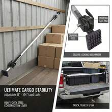 [Free Shipping] Load Stabilizer Bars 89"-104" For Box Trucks Semi-Trailers Trailers, Heavy-Duty Steel Ratcheting Mechanism Rubber Foot Pads 2PCS - Default0 - View 2