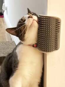 1pc Pet Corner Grooming Brush, Pet Grooming Brush, Self-Care Corner Brush, Indoor Pet Massage Tool, Ergonomic Pet Comb, Space-Saving Pet Grooming Tool, Suitable For Dehairing And Grooming - Multicolor - View 6