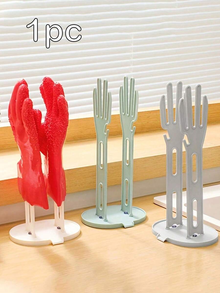 1pc Multifunctional Detachable Glove Drying Rack, Space-Saving Kitchen Rubber Glove Drying & Draining Rack, Kitchen And Bathroom Towel & Fabric Storage Rack With Draining Base - Multicolor - View 1