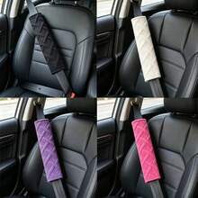 2件組刺繡M圖案汽車安全帶墊套，柔軟舒適汽車內裝安全帶保護套 - A - 查看 6