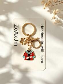 1pc Alloy Graduation Gown Keychain With Cherry Blossom Charm, Bag Accessory, Bag Pendant, Commemorative Small Gift - Multicolor - View 5
