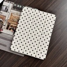 1件淡粉色圓點平板翻蓋保護殼附筆槽，適用於 iPad 第10代 10.9 吋 2022 智慧保護殼/Air 13(M3 2025)/Air 11(M3 2025)/Air 11(M3 2025)/11(A16 2025)/適用於 Galaxy Tab S10+/S9/A9，適用於小米 5/5PR/6/6PRO/7/7PRO，適用於 Oppo Pad，適用於華為 Matepad，適用於榮耀 Pad - 彩色 - 查看 6