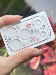 Protector de cámara transparente con lazo 3D rosa y azul, diamantes y perlas, elegante y lindo, compatible con iPhone 17 Pro Max 17 Pro, película de protección de lente de vidrio - lazo rosa - Ver 2