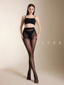 MOIRÉALLURE A Pair Of Versatile, Fashionable And Classic Pantyhose Suitable For Daily Commute, Nightclub And Various Styling Needs - Black - View 1
