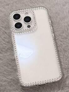 1pc Sequins Rhinestone Transparent TPU Phone Case, Compatible With IPhone 11/12/13/14/15/16/16 Pro Max, Transparent Hard Shell Protective Cover, Premium Touch, Compatible With IPhone 17/17 Pro/17 Pro Max/Air - Clear - View 1