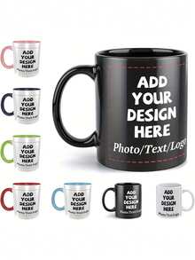 1pc 11oz Personalized Name 18th Birthday Ceramic Coffee Mug | Customized Pink & Gold Theme Teacup With Champagne, Balloons And "Happy 18th Birthday" Text, Dishwasher , Ideal Gift For Adults - Multicolor - View 3
