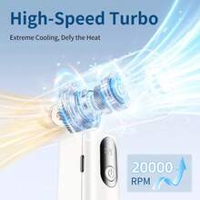 1pc Portable Handheld Electric Fan, 199 Adjustable Wind Speeds, 1000mAh USB Rechargeable, With LED Digital Display, Suitable For Indoor And Outdoor Use - Handheld - View 7