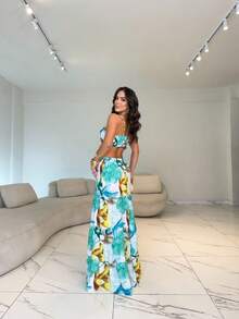 Long Dress With Waist Detail, Leticia Candy (002) - 青檸色 - 查看 2