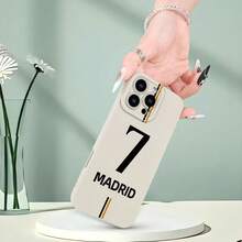 [Local Delivery Within 24 Hours], Classic Light Luxury Texture, No. 7 Phone Case, TPU Material, Highly Recognizable Black And Gold Color-Blocking Design, Shockproof, Wear-Resistant, Skin-Friendly Soft Case, Suitable For Apple 17/16/15/14/13/12/11/X/Xs/Pro/Plus/Pro Max, As Well As  S21/S22/S23/S24/S25/S26FE/Ultra/Plus/Edge And , , And Other Models.   The First Choice For Footba - Image 1 Pcs - View 4