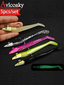 Avlcoaky 5pcs/ Set 12cm/ 16g Paddle Tail Swim Baits Fishing Swimbait Soft Plastic Lures - Multicolor - View 1