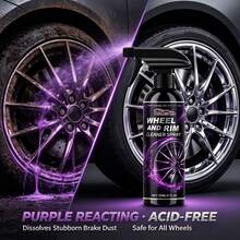 Homonth 120ML Professional Wheel & Rim Cleaner Spray, Advanced Purple Reactive Formula, PH-Balanced Wheel Cleaner, Dissolves Stubborn Dirt Brake Dust & Stains, Multi-Purpose Automotive Car Care Cleaning Spray, - Wheel & Rim Cleaner - View 1