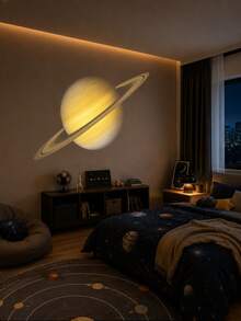 USB Planetarium Galaxy Projector Light, 15 Patterns Moon Earth Mars Saturn Starry Sky Projection Night Light, Breathing Atmosphere Lamp, Suitable For Bedroom Ceiling Home Theater Party Decoration - Black - View 9