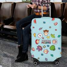 Disney Pixar Toy Story Luggage Cover, "Friends Forever" Quote With Woody, Buzz, Rex & Alien Icons Pattern Design Suitcase Protector Suitable For Travel Lovers - Color - View 3