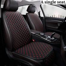 1 pieza Cojín universal para asiento individual de coche, cuero de diamante con costura de estrella, almohadilla de asiento de coche cómoda para todas las estaciones - Cojín de asiento + respaldo - Ver 1