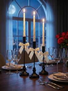 Portavelas clásicos escalonados para velas cónicas, portavelas decorativos negros románticos para el Día de San Valentín, elegante centro de mesa, candelabros románticos para bodas, decoración de chimenea, candelabro de mesa, portavelas para velas de pilar para bodas, decoración del hogar - Estilo elegante - Ver 7