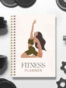 1 pieza Plan de Fitness Registro de Entrenamiento, Libro de Registro de Ejercicios con Encuadernación en Espiral, Para Seguimiento de Entrenamiento Diario, Establecimiento de Metas, Medición Corporal, Plan de Pérdida de Peso en Gimnasio y Hogar, Regalo para Mujeres, Útiles Escolares de Regreso a la Escuela, Útiles de Oficina - 1 Set - Ver 9